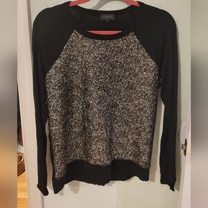 The Limited Black and Gold Glitter Women's Top